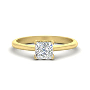 Princess Cut Cathedral Ring With Floral Head